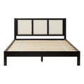 Solid Wood Rattan Queen Bedframe E559