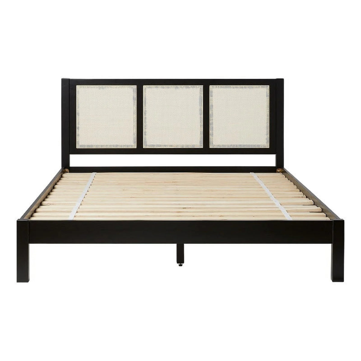 Solid Wood Rattan Queen Bedframe E559