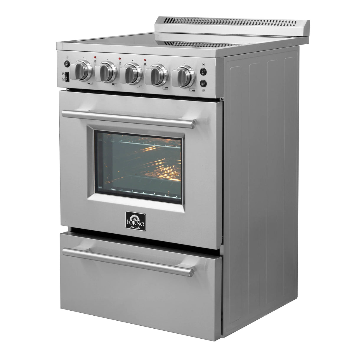 24 Freestanding Electric Range with 4 Element Burners in Stainless Steel J1158