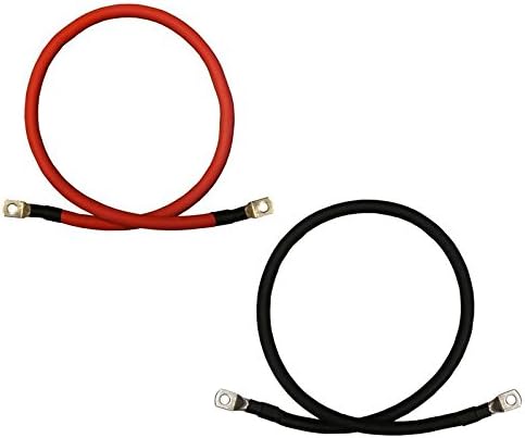 4 AWG Pure Copper Battery Inverter Cables with 3/8 in Lugs S743390
