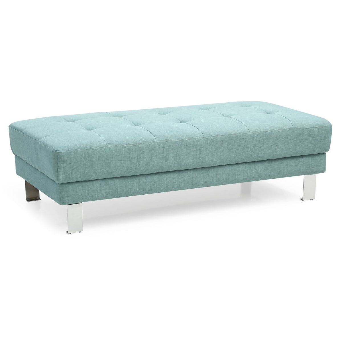 Teal Twill Fabric Ottoman T76022