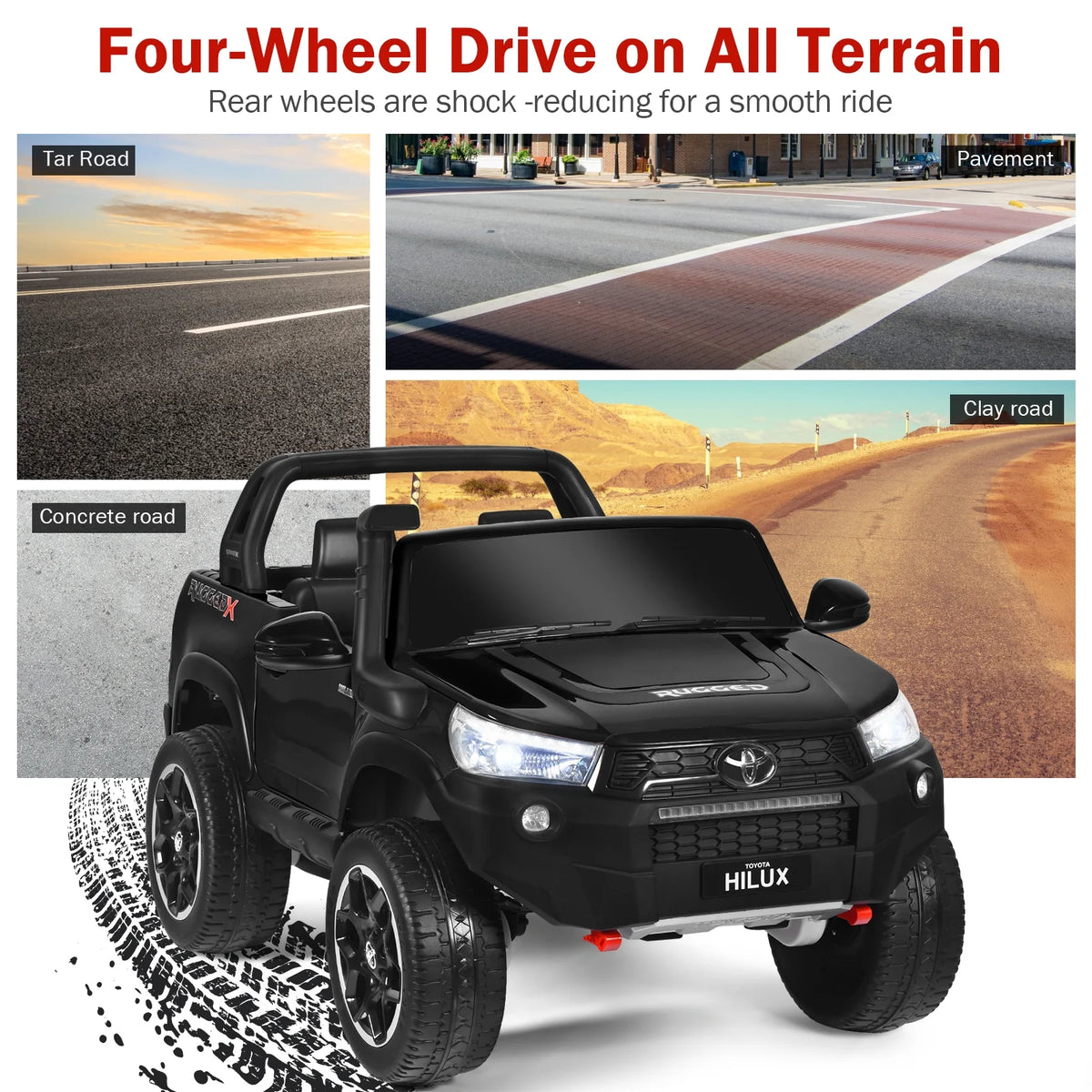 2-Seater 4WD Ride On Truck Car Pink X9608