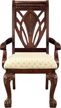 Dark Cherry Fabric Upholstered Dining Armchairs 2pc Set F874
