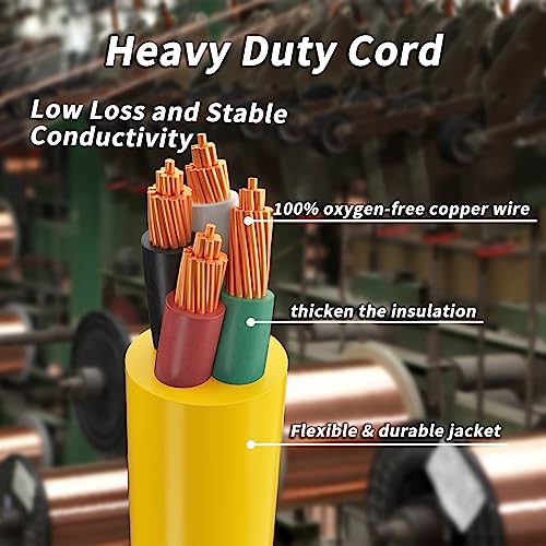 40FT 30 Amp Generator Extension Cord 4 Prong 10 Gauge STW 125/250V Twist Lock Yellow D715661