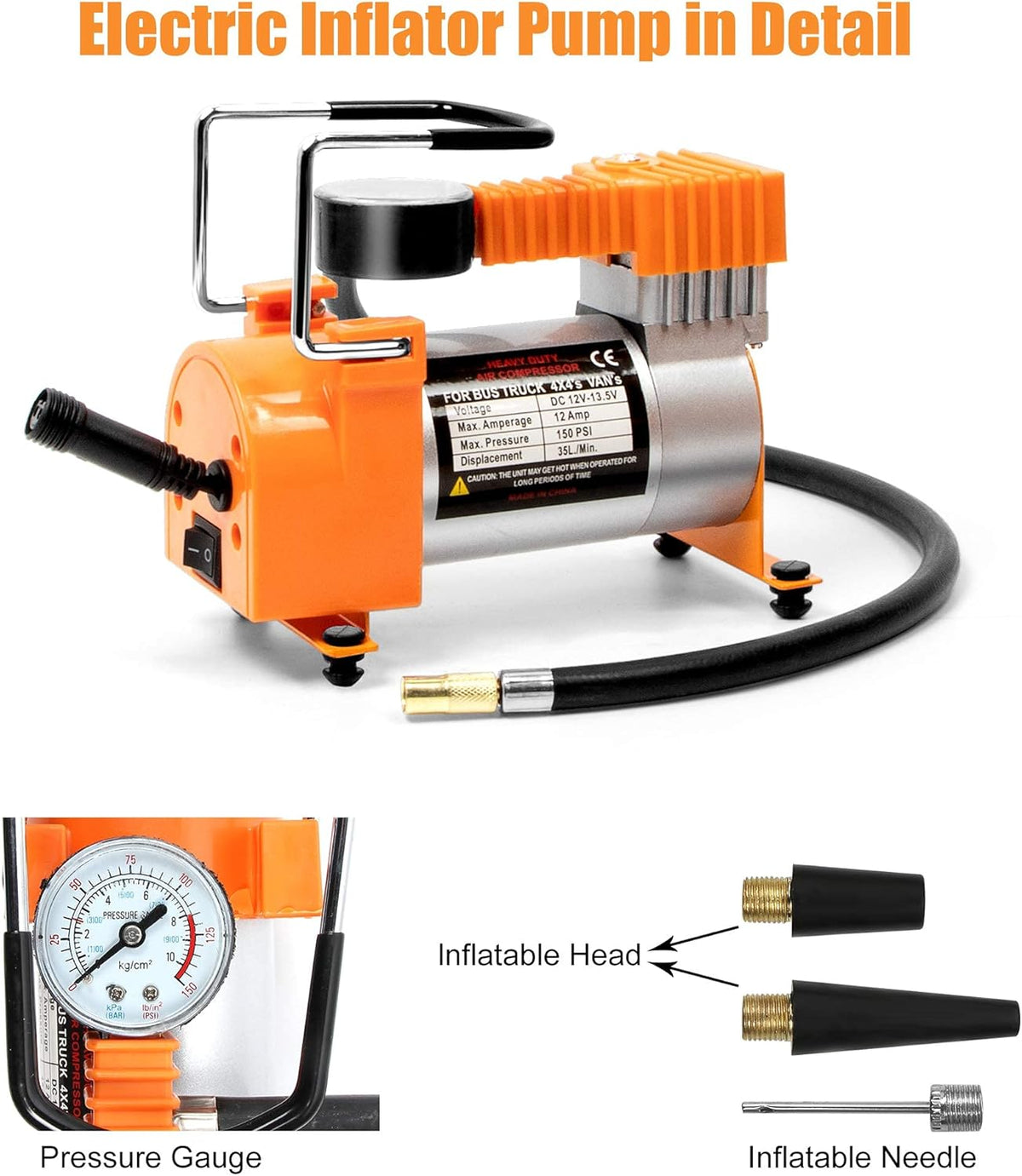 3 Ton Electric Car Jack with Electric Wrench and Inflator Pump J378673