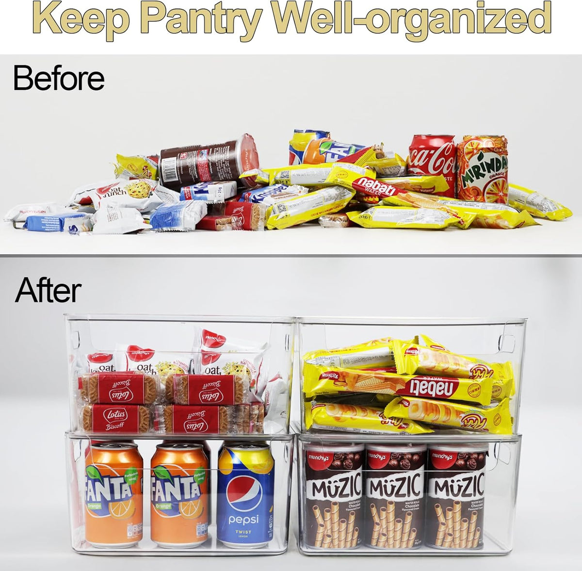 Set of 4 Clear Plastic Storage Bin with Lid W84408