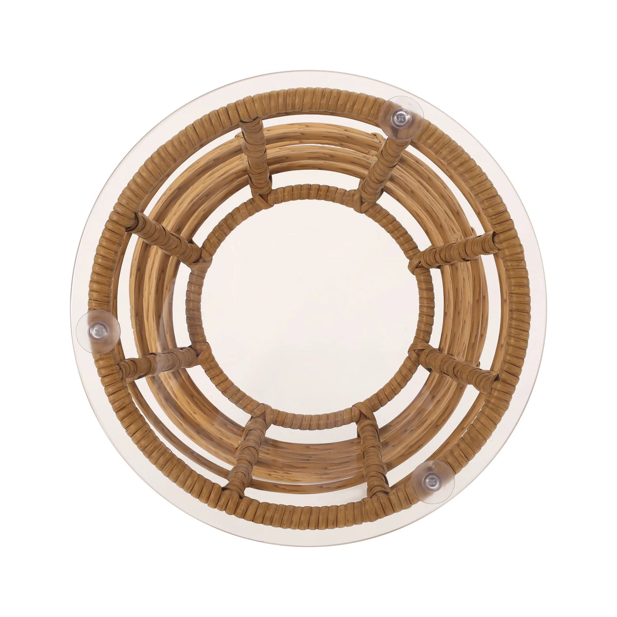 Outdoor Wicker Side Table Light Brown V5388