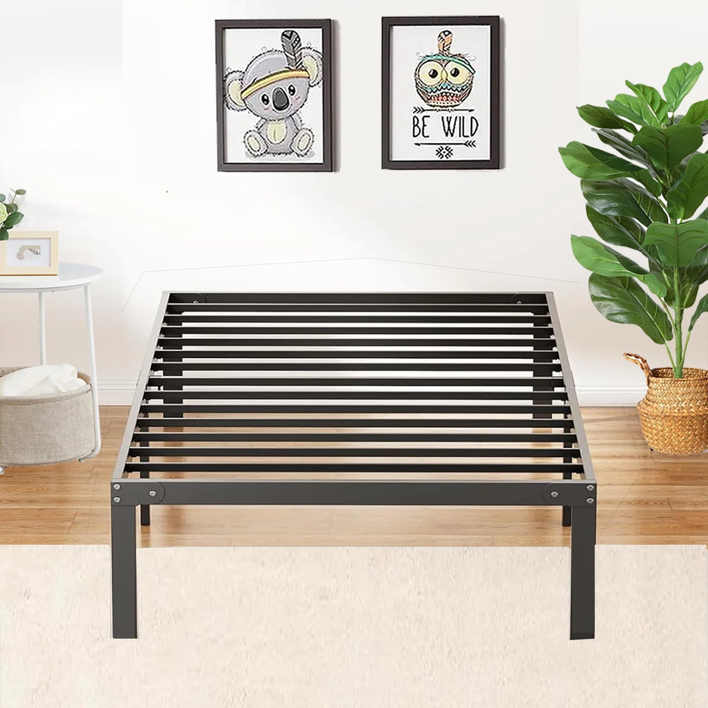 14 inch Black Metal Twin Bed Frame F13506