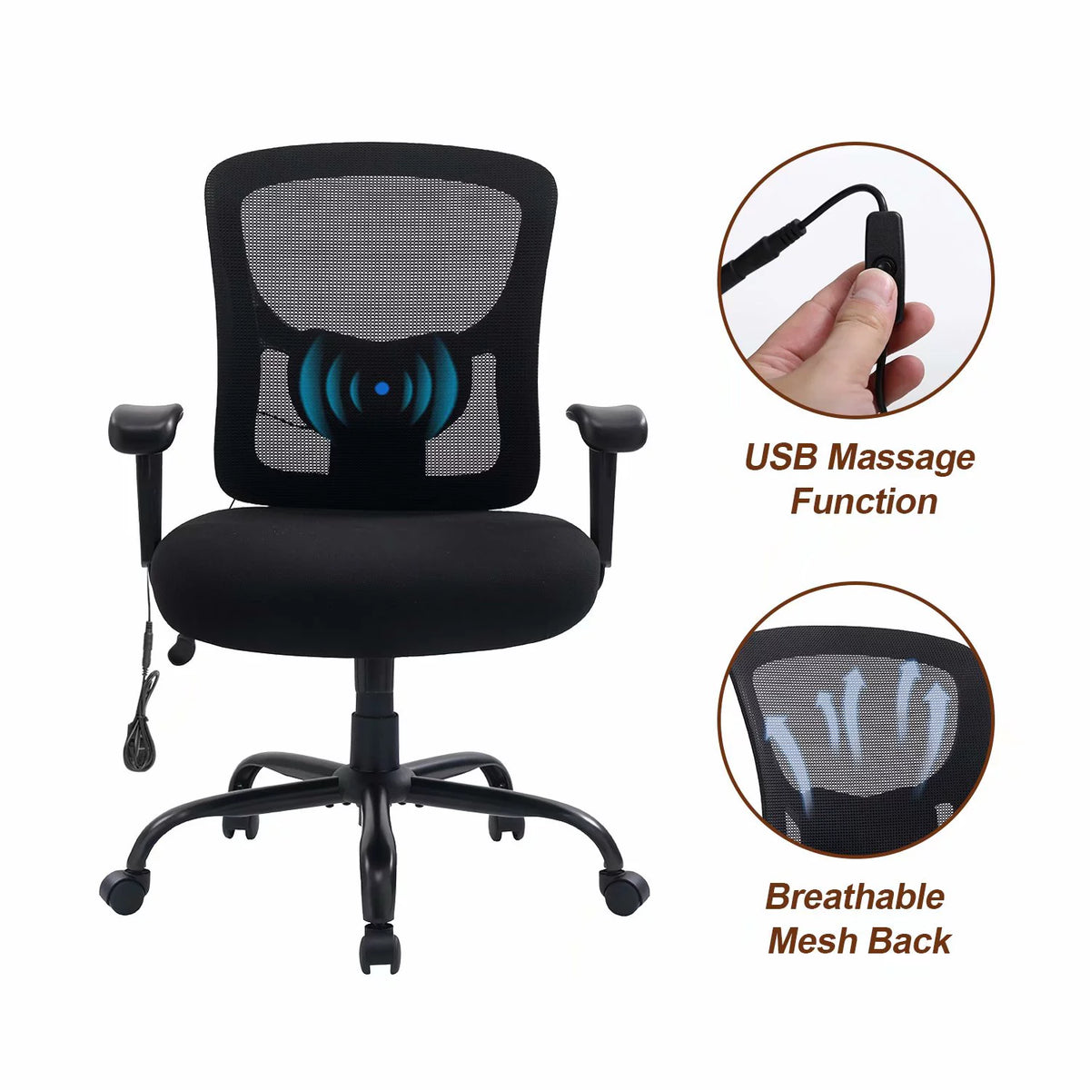 Big & Tall Ergonomic Mesh Office Chair with Lumbar Support M50233