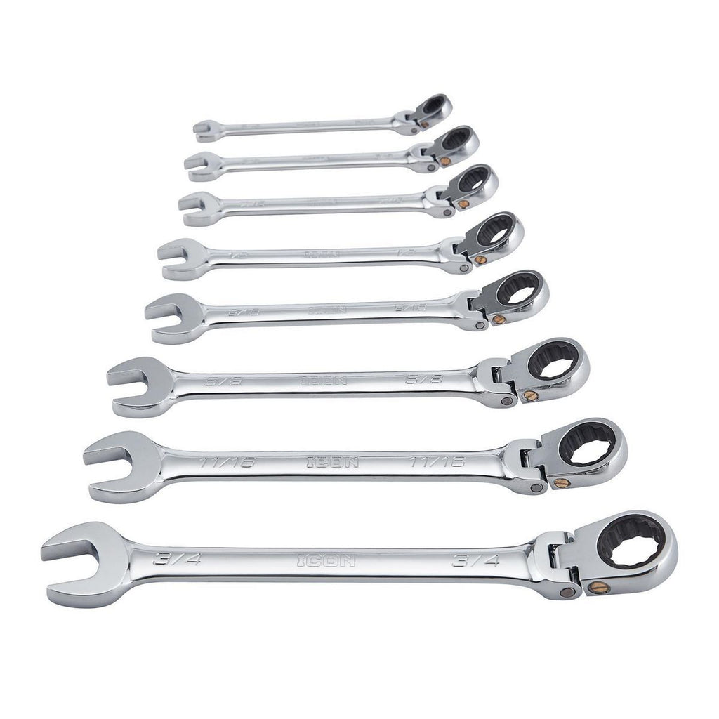 8-Piece SAE Ratcheting Combination Wrench N9609