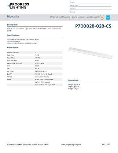 36x22 LED Undercabinet Light Satin White H656