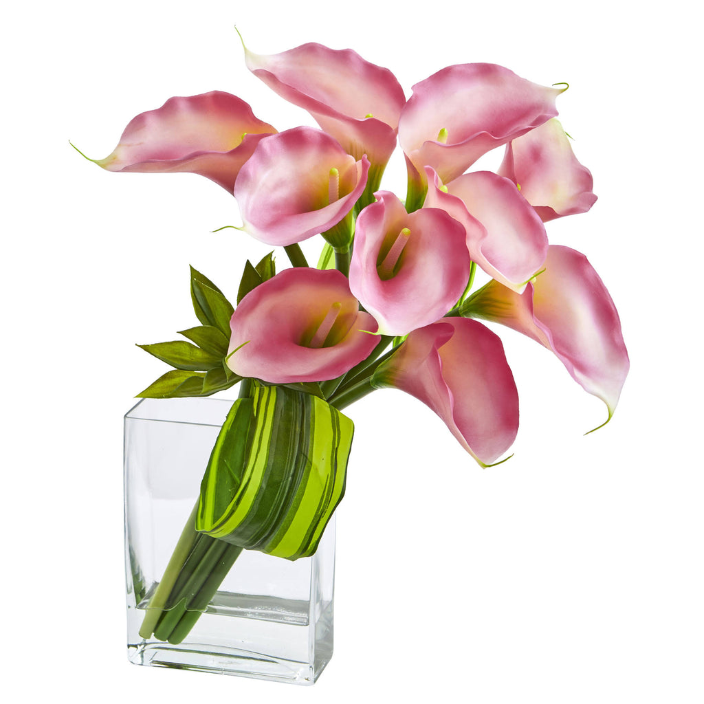 20 inch Artificial Calla Lily Succulent Bouquet Arrangement, Yellow Z20693