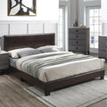 Faux Leather Upholstered Bed Brown Queen C130608