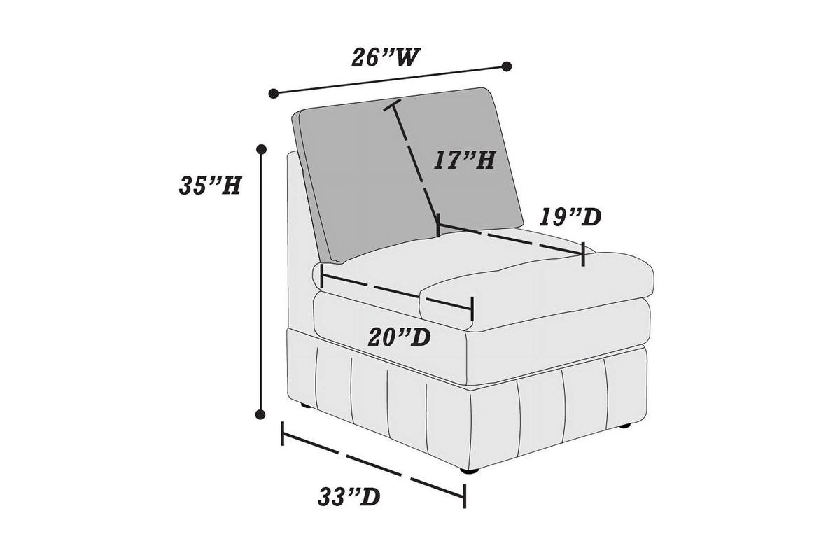 5Pc Modular Sectional Set with Ottoman A1040