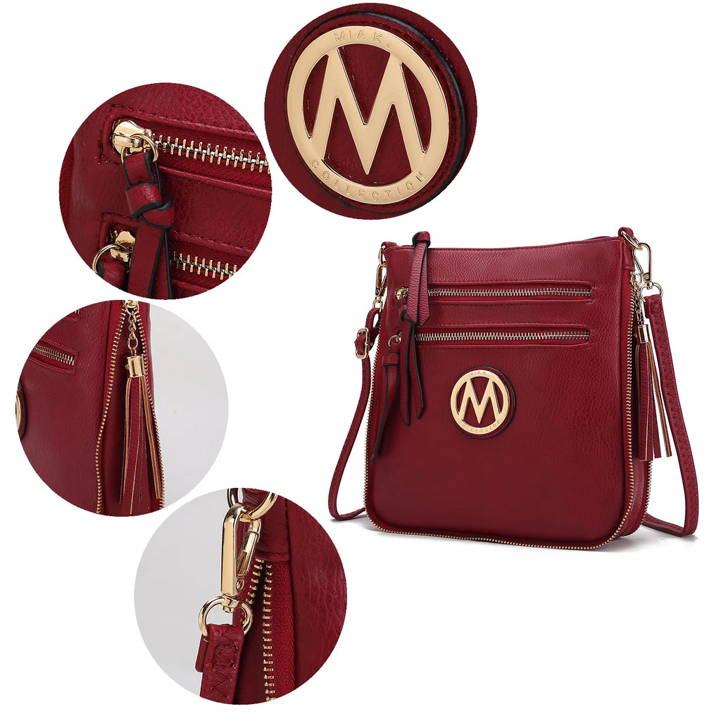 Faux Leather Expandable Crossbody Bag Q690