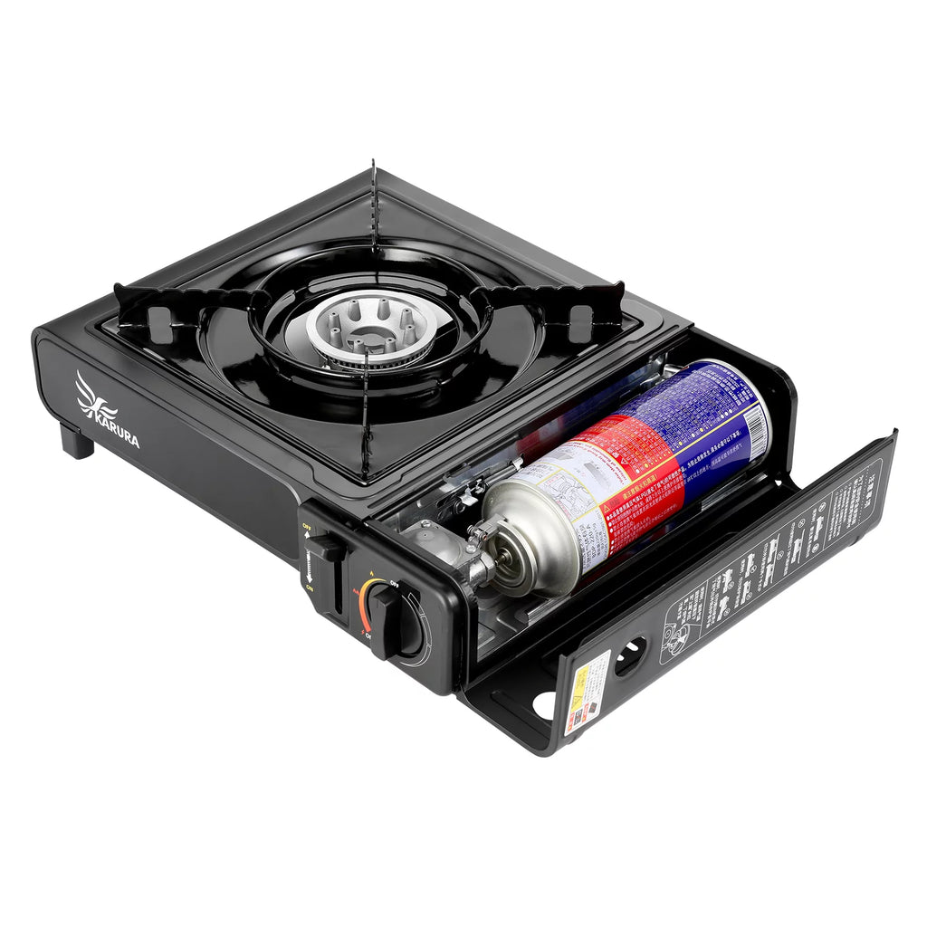 Portable Propane or Butane Camping Stove with Carrying Case F13315