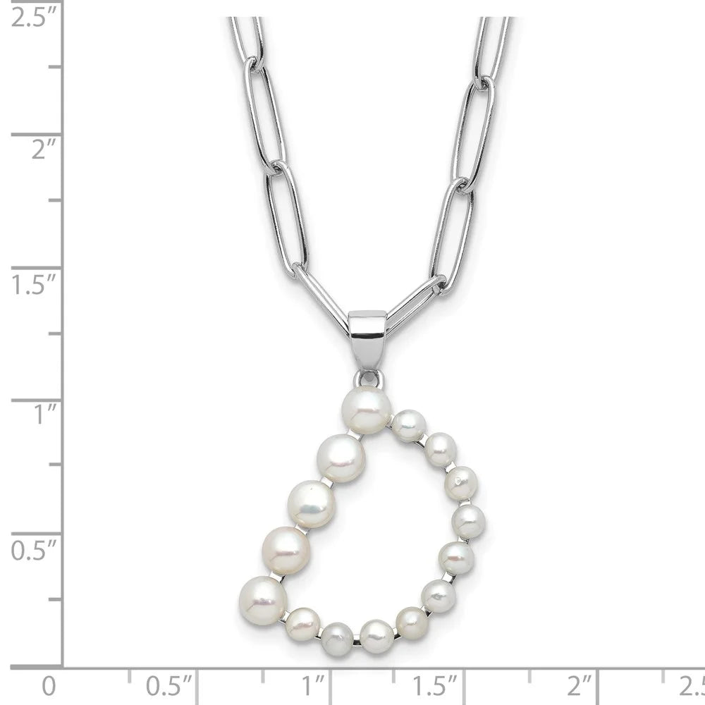 Sterling Silver Pearl Letter D Necklace N7509