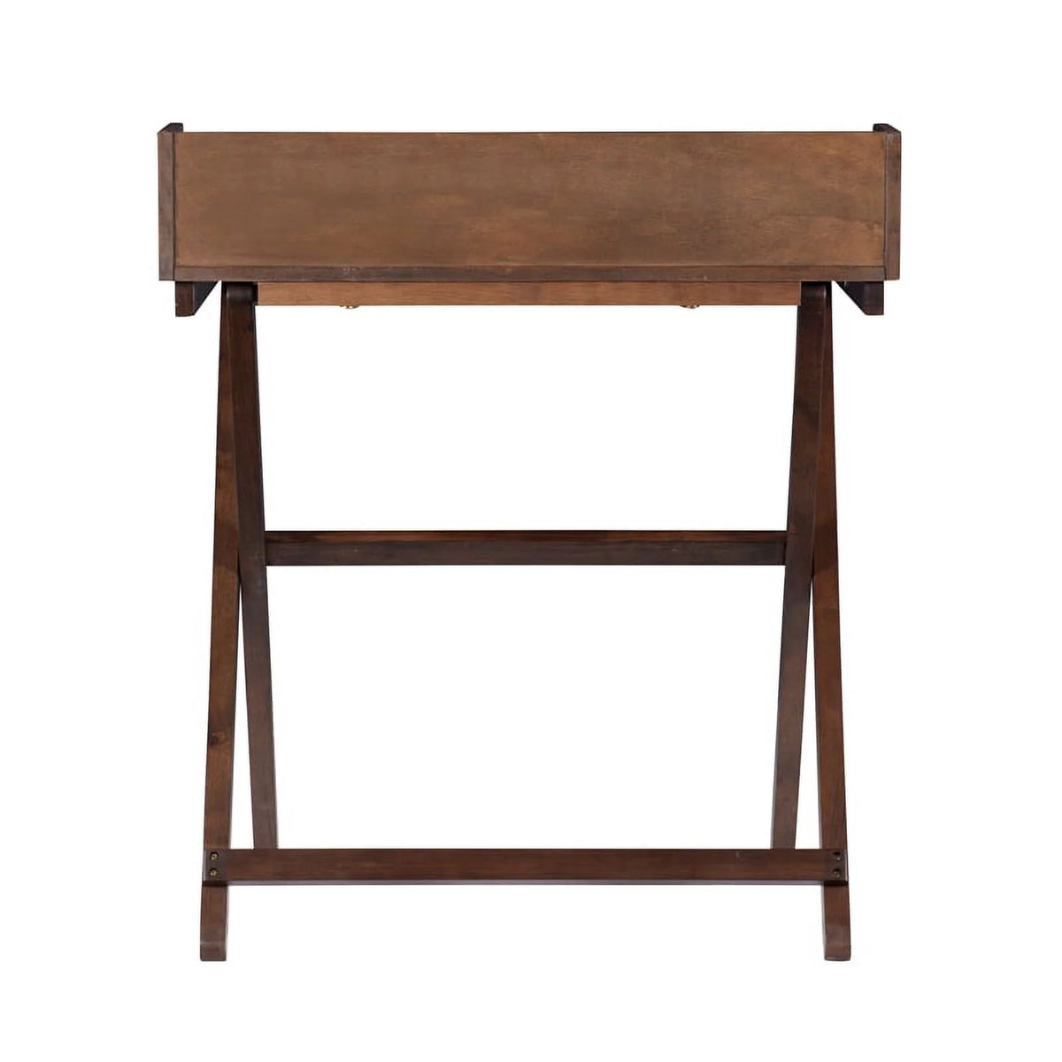 Wood Folding Desk in Antique Walnut Brown D7271