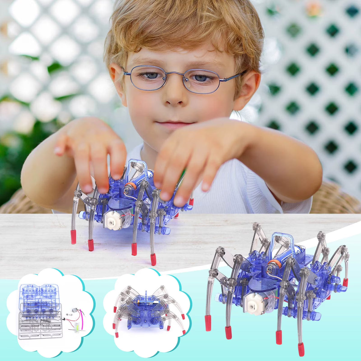 Electric Spider Robot DIY Assembly Toy Q323