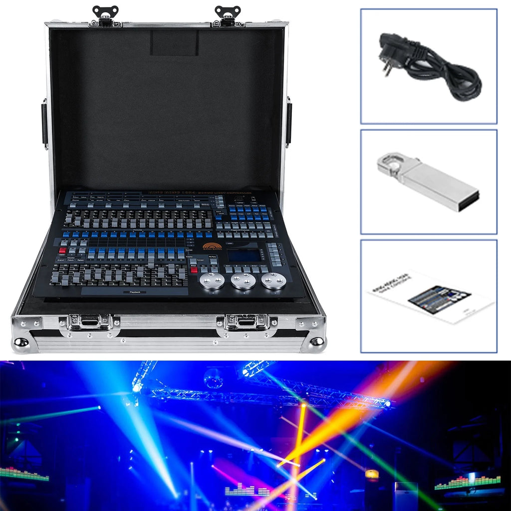 DJ Lighting Controller with Flightcase, Grand Console DMX and MIDI Operator 1024 Channel I610