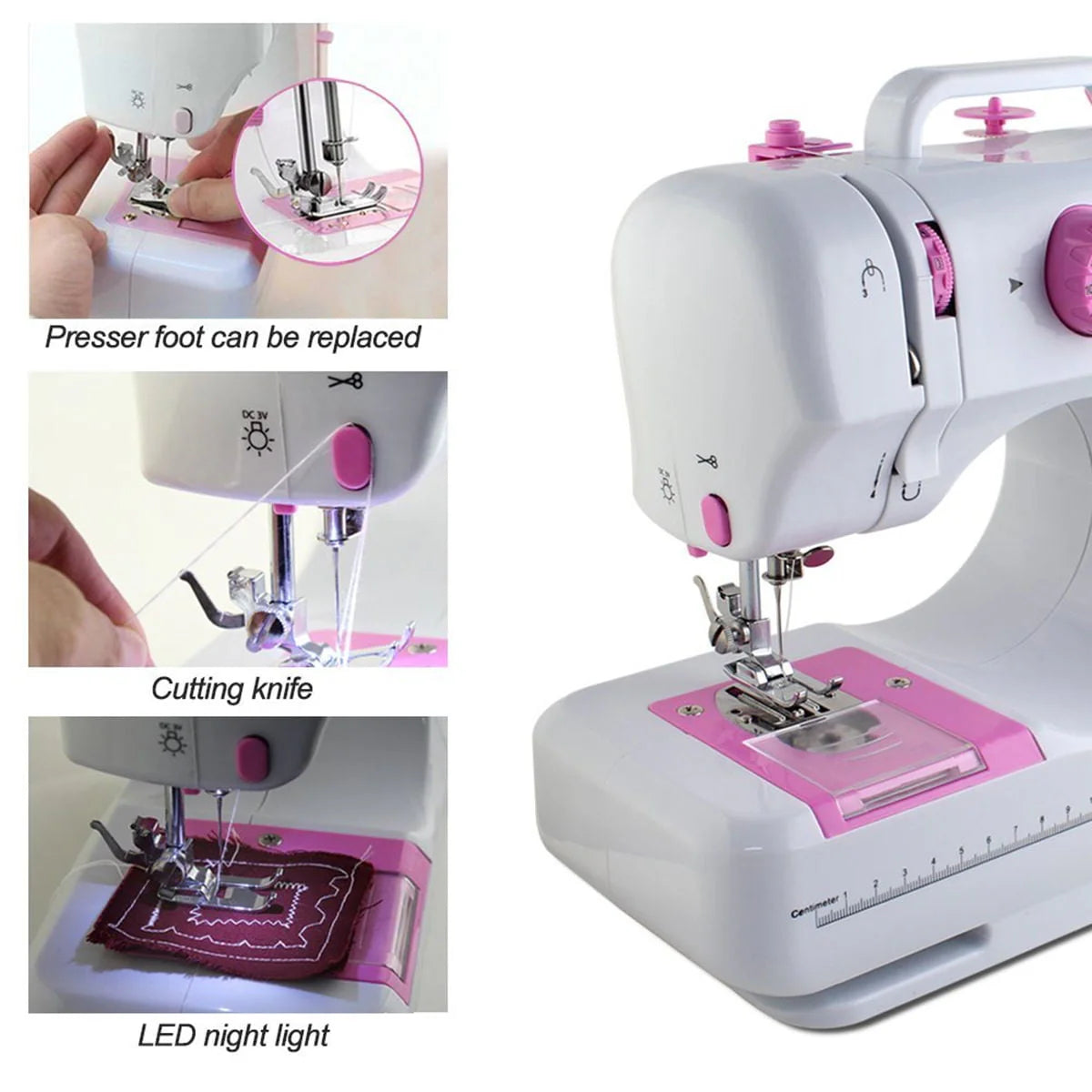 Sewing Machine with 12 Built-In Stitches White U85334