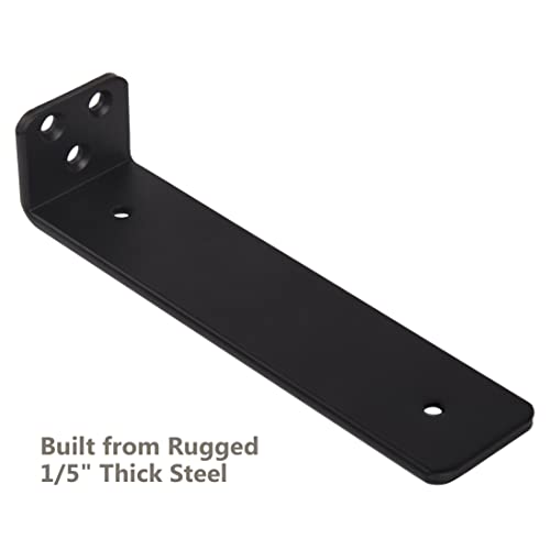 Black Powder Coated Steel Floating Shelf Brackets 4-Pack H9322
