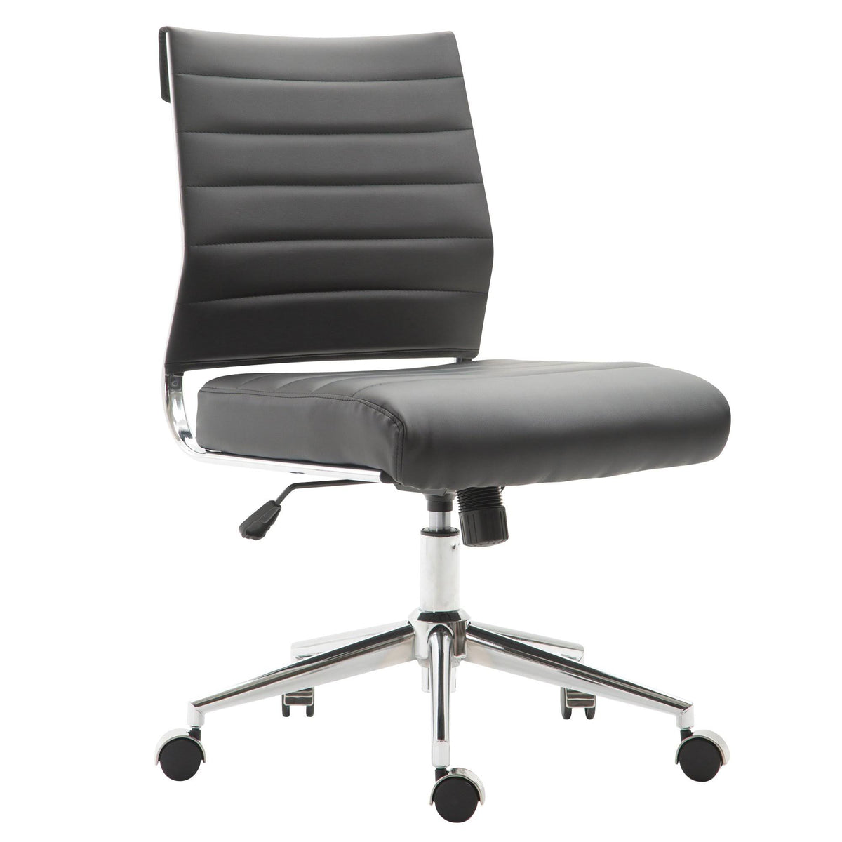 Black Vegan Leather Task Chair E16458