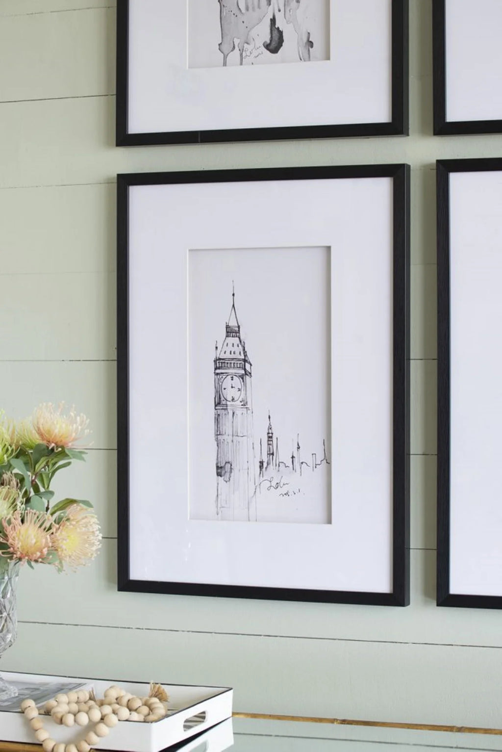 Architecture Print Framed Wall Arts 19.75" x 27.5" 4ct S761