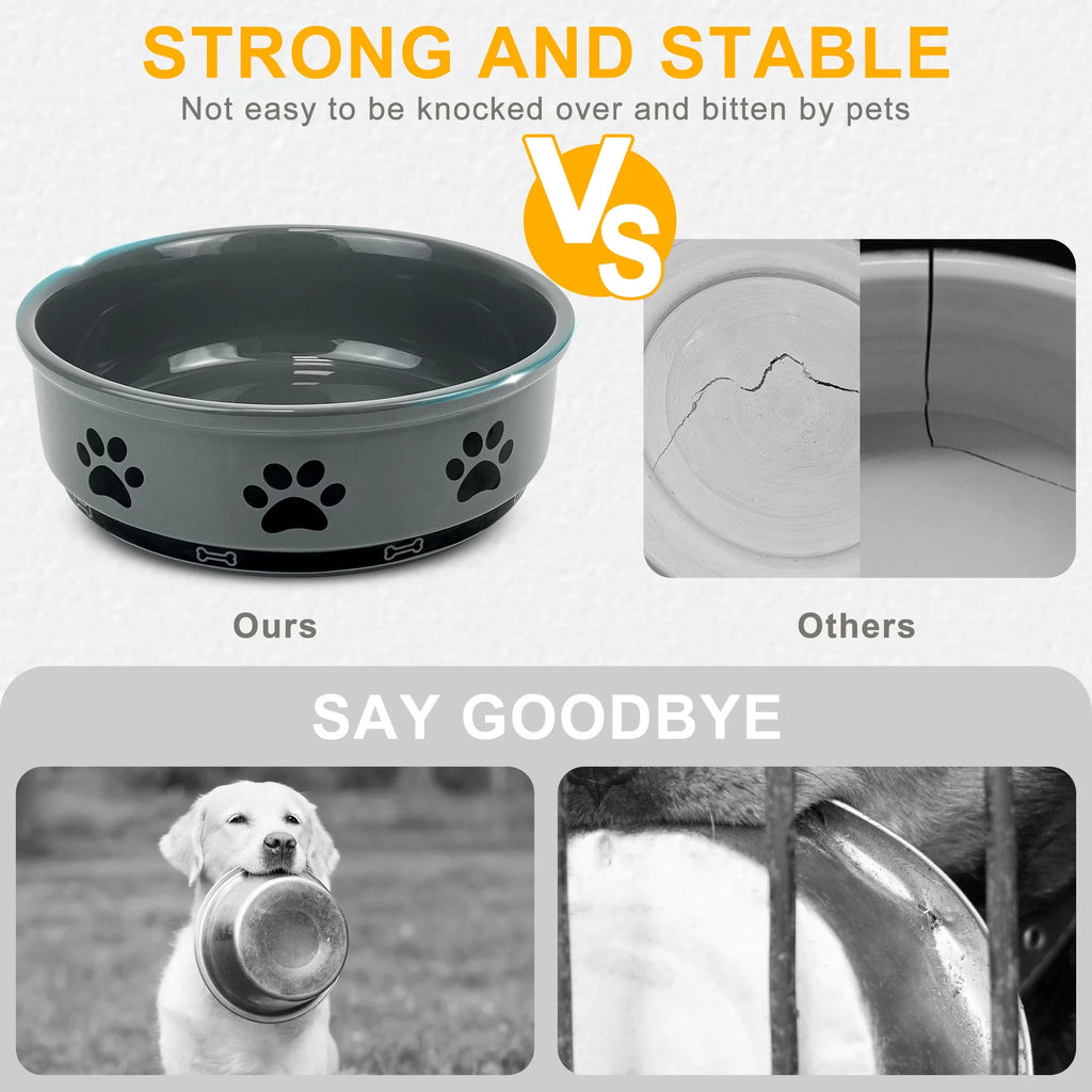 White 35oz Ceramic Pet Bowl Q652945