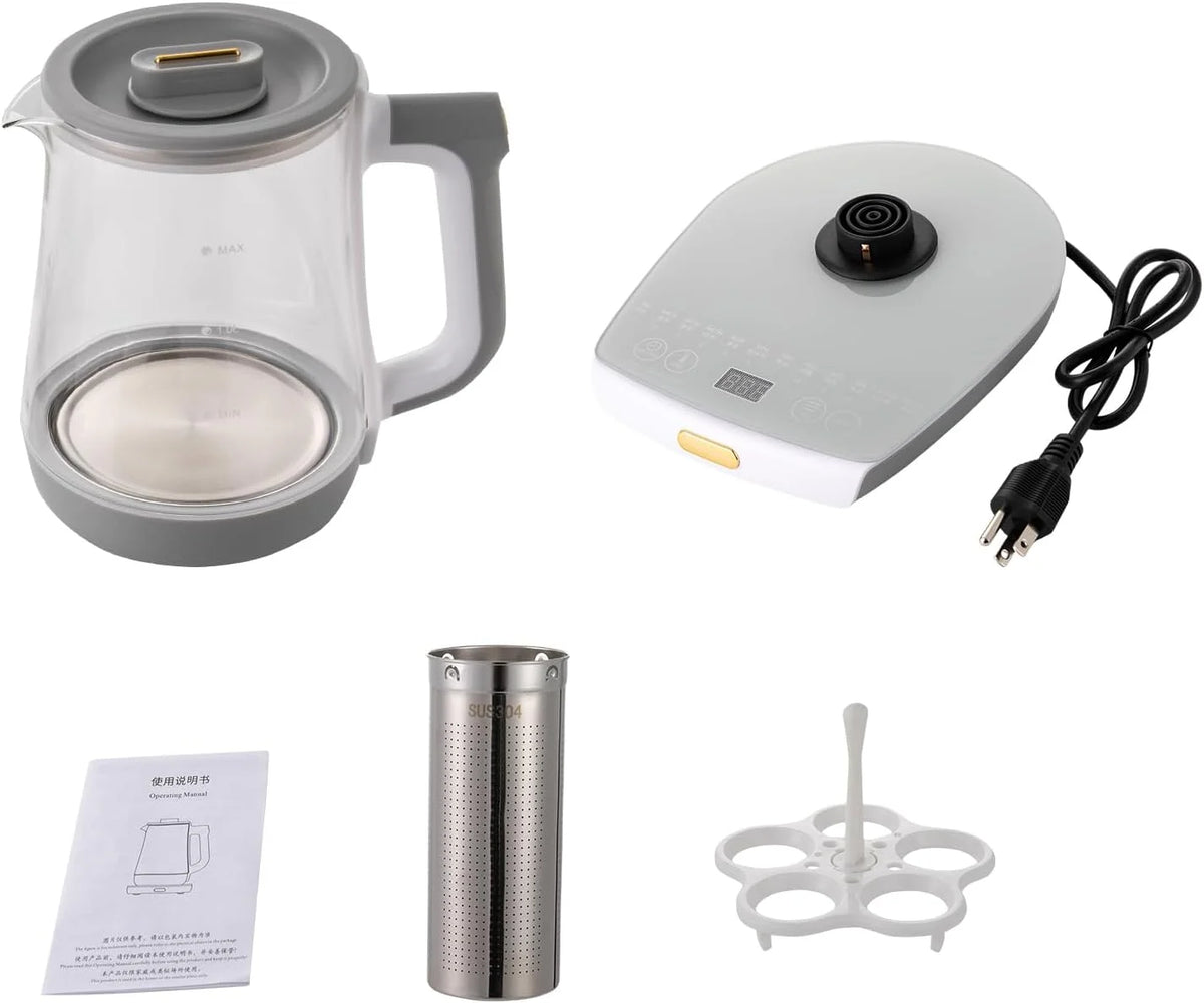 1.8L Electric Glass Tea Kettle with Temperature Control T209396