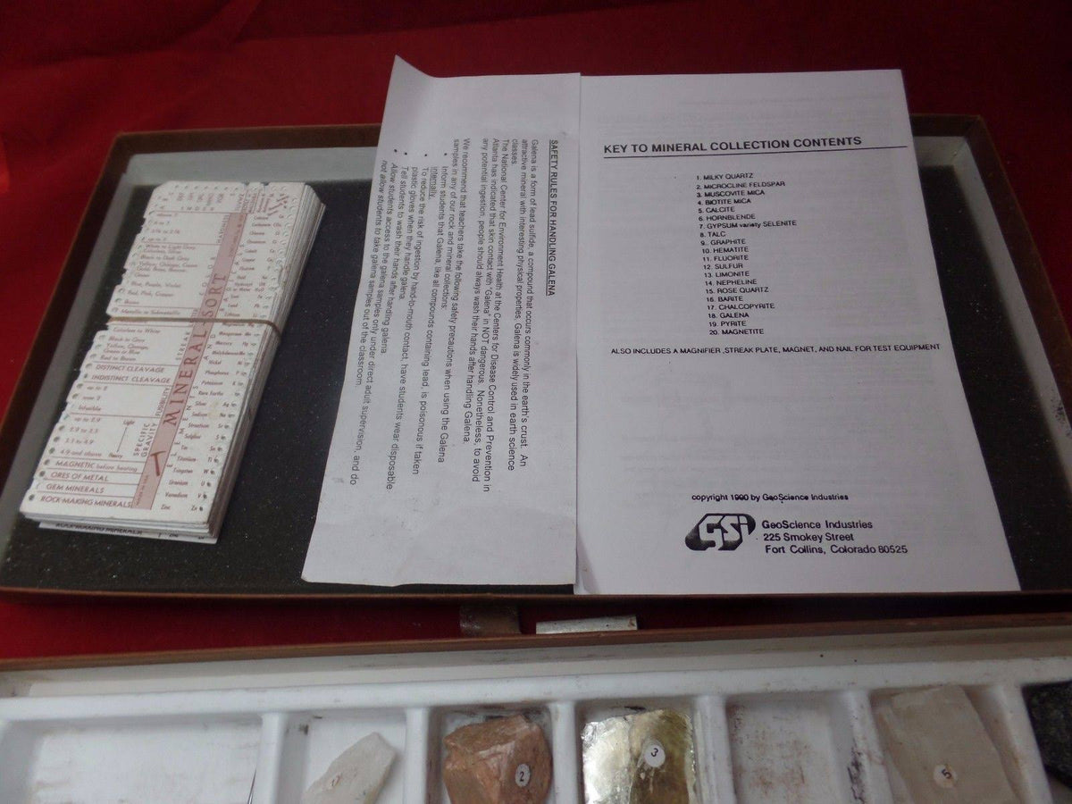 Set of 20 Rock Samples Mineral Identification Kit K256