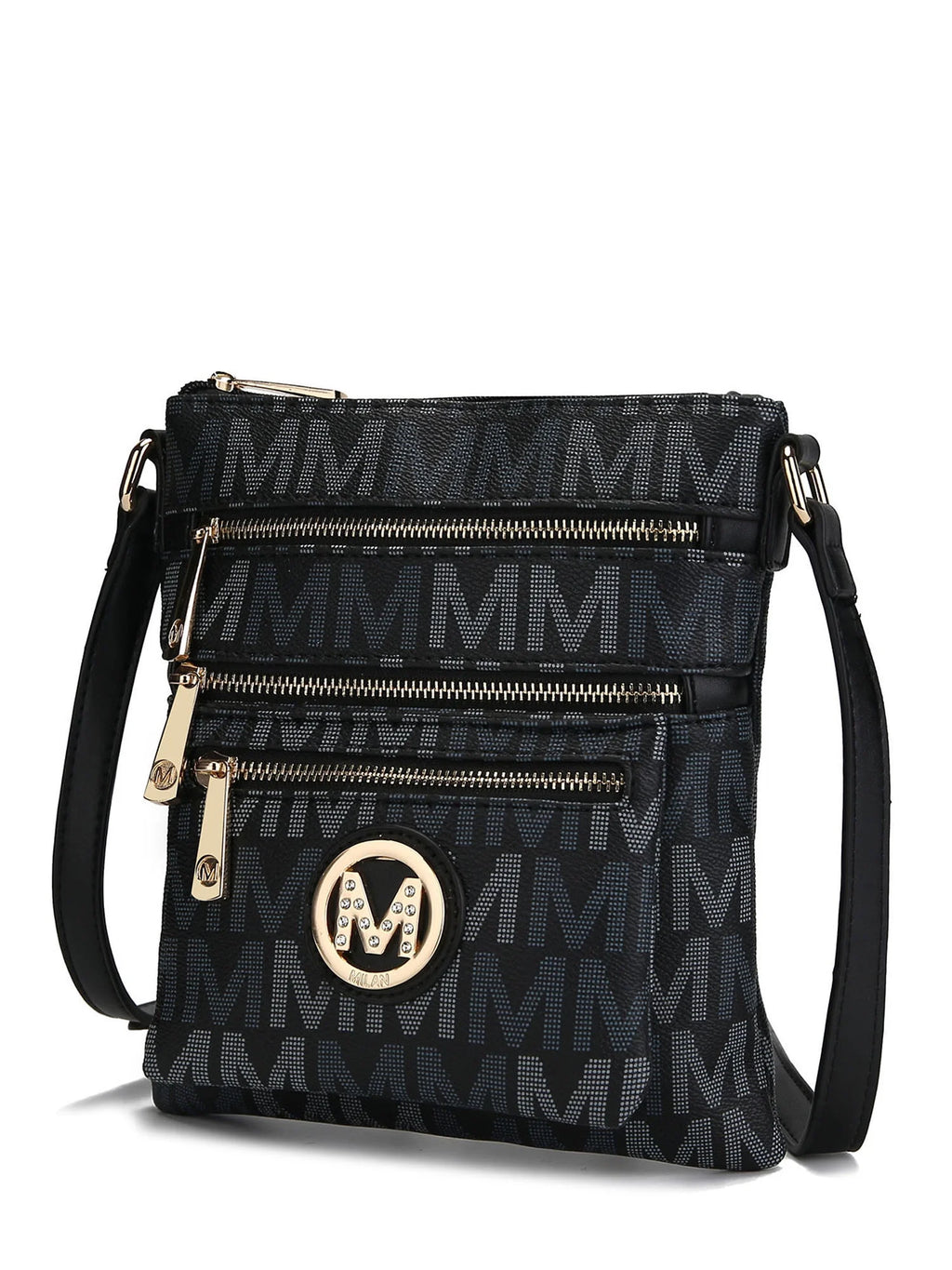 Black Multi Compartments Crossbody Q854