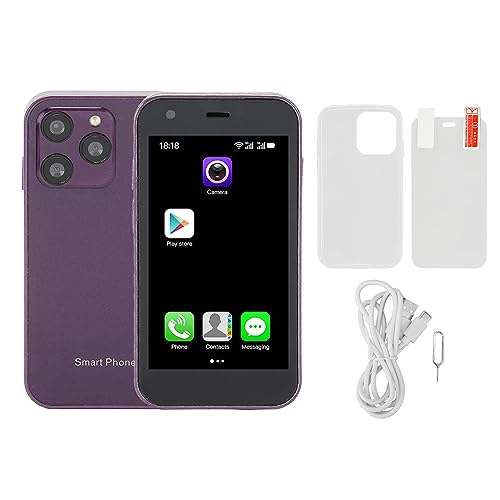 3G Mini Smartphone, 3 Inch Dual SIM Android Cell Phone, 2GB RAM 16GB, Purple H774246