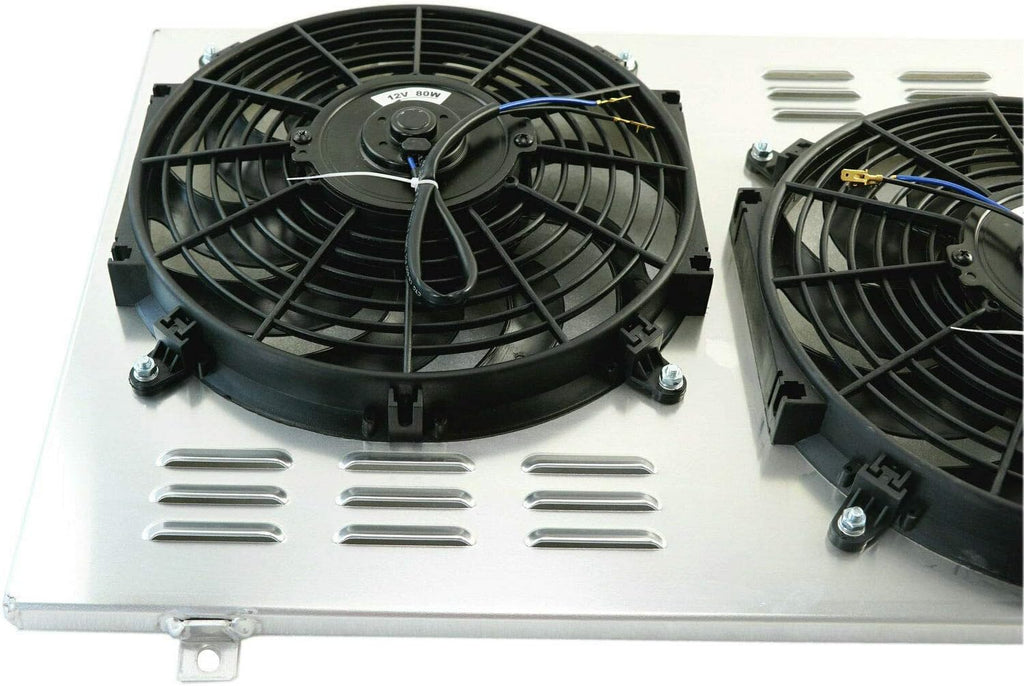 Aluminum Radiator Shroud with 2 x 12 inch Fan for 1982-1992 Camaro Firebird 5.0L 5.7L V8 P719701