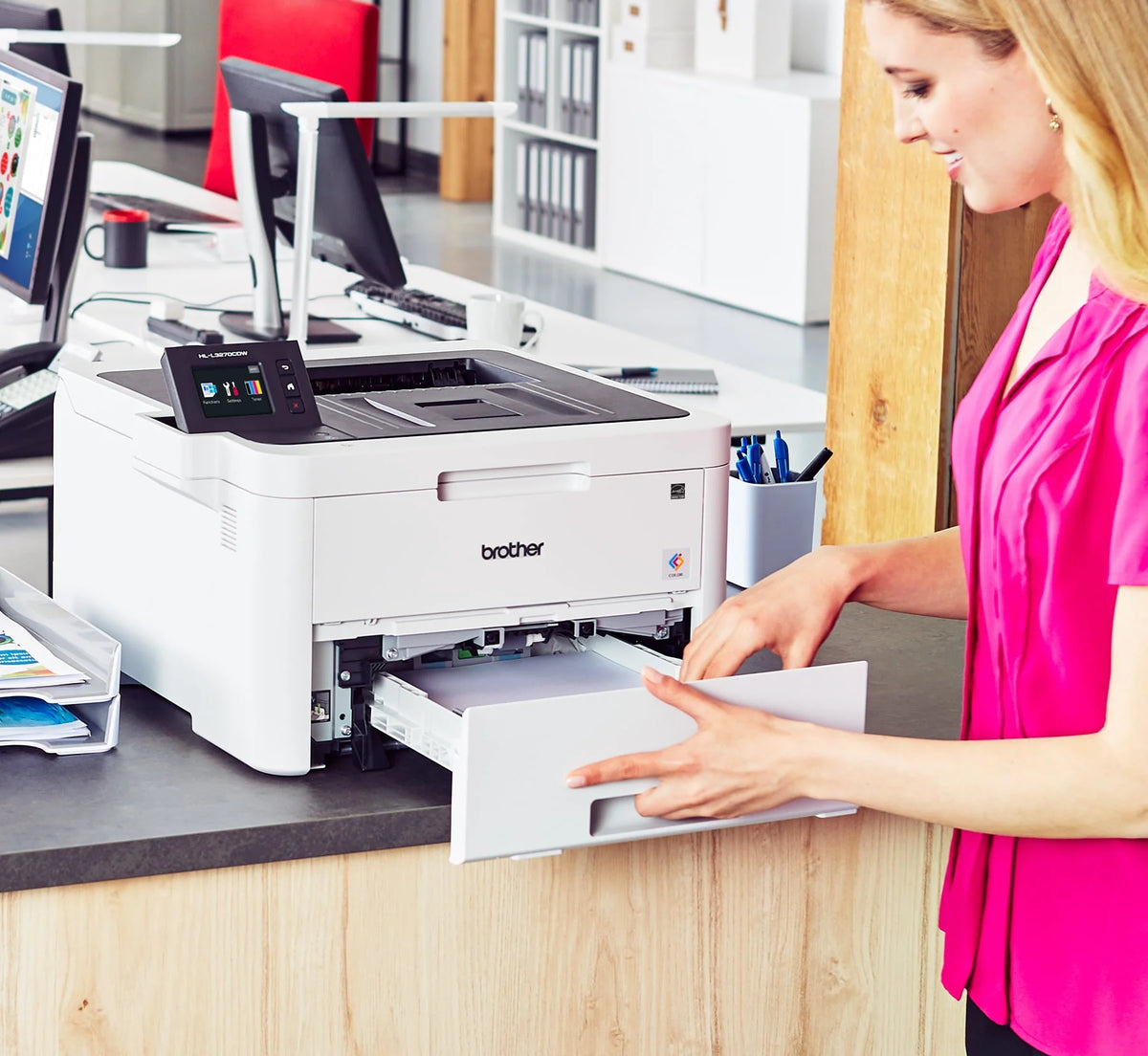 Compact Digital Color Printer with Wireless and Duplex Printing S7359
