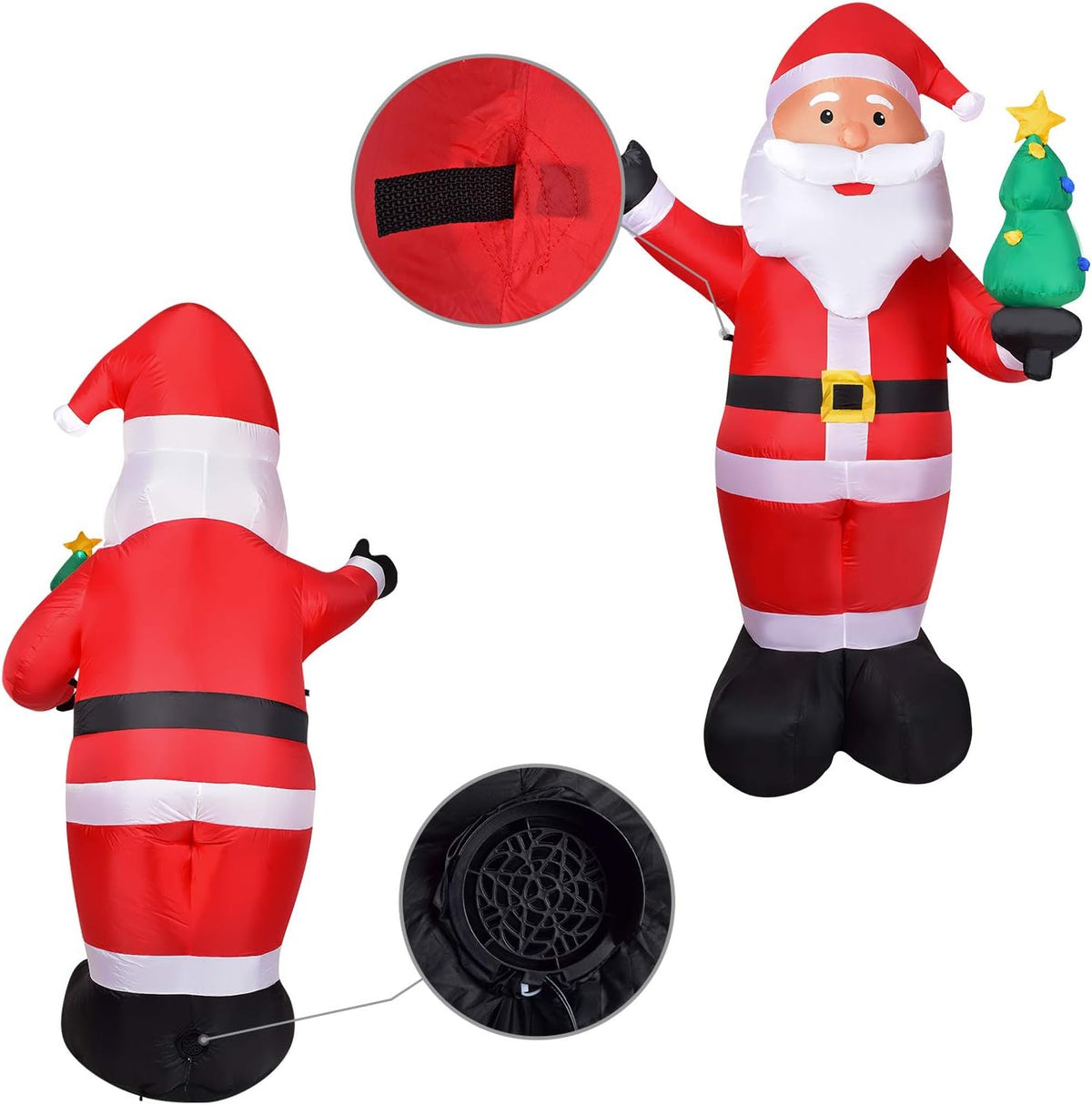 8ft Inflatable Santa Claus with Built-in LED Lights L591