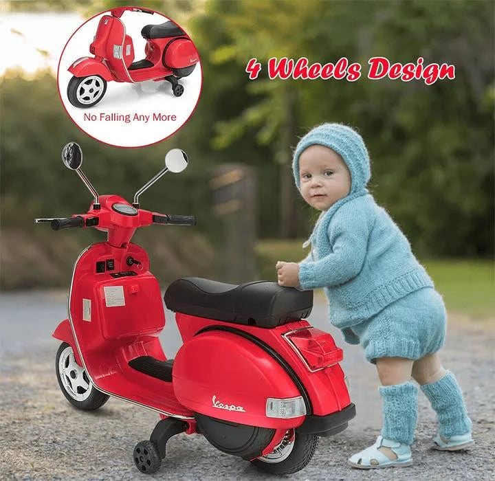Blue 6V Kids Ride on Vespa Scooter Motorcycle with Headlight Y4325
