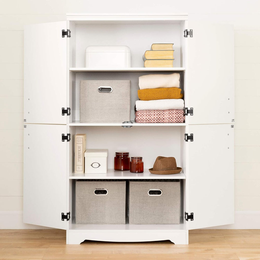 Pure White 4-Door Storage Cabinet S66353