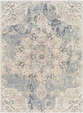 Ivory Abstract Fringe Area Rug C67330