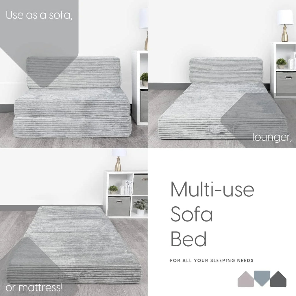 Tri Folding Memory Foam Sofa Mattress with Washable Cover, Twin Size E424
