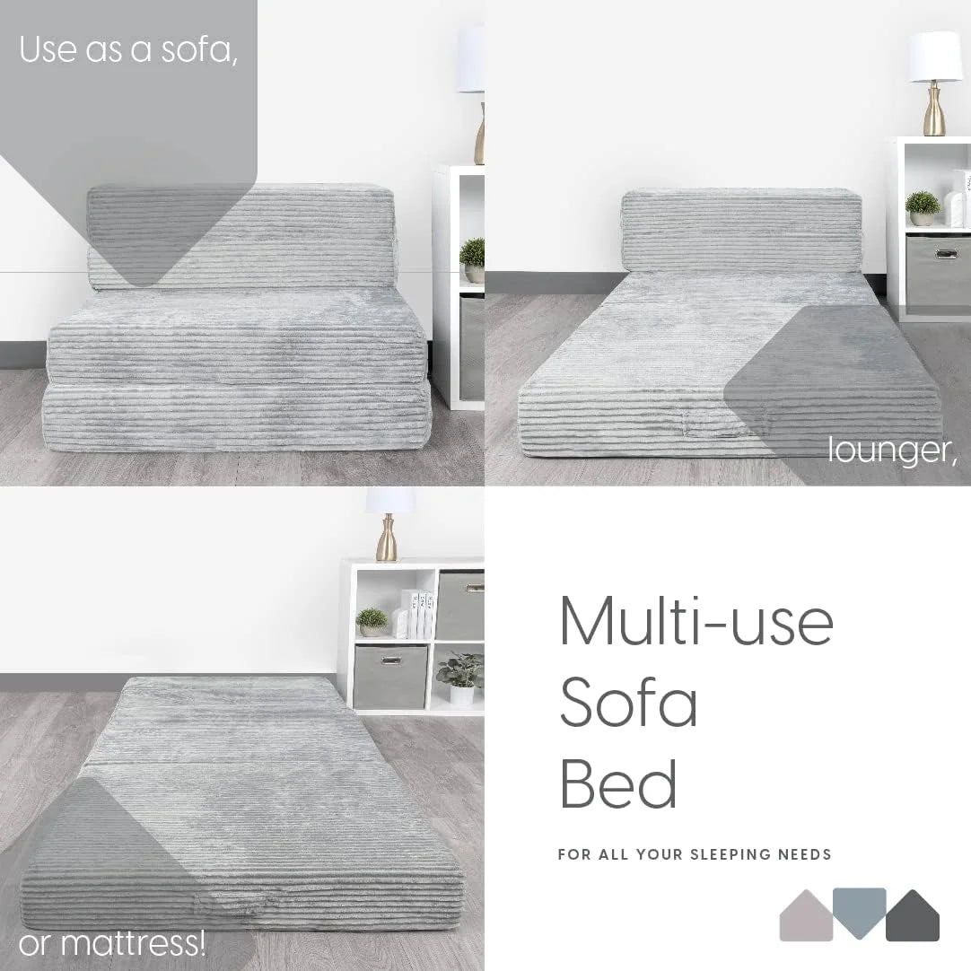 Tri Folding Memory Foam Sofa Mattress with Washable Cover, Twin Size E424