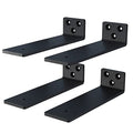 Black Powder Coated Steel Floating Shelf Brackets 4-Pack H9322