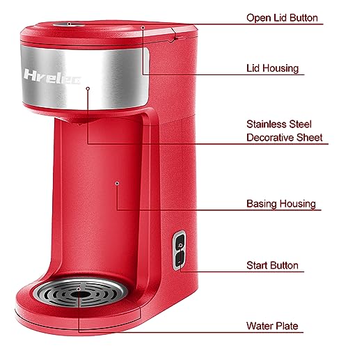 2 in 1 K Cup Coffee Maker, Single Serve Coffee Maker for Capsule and Ground Coffee, Pod Coffee Maker with Self-Cleaning Function, 8-14 oz Brew Size R908281