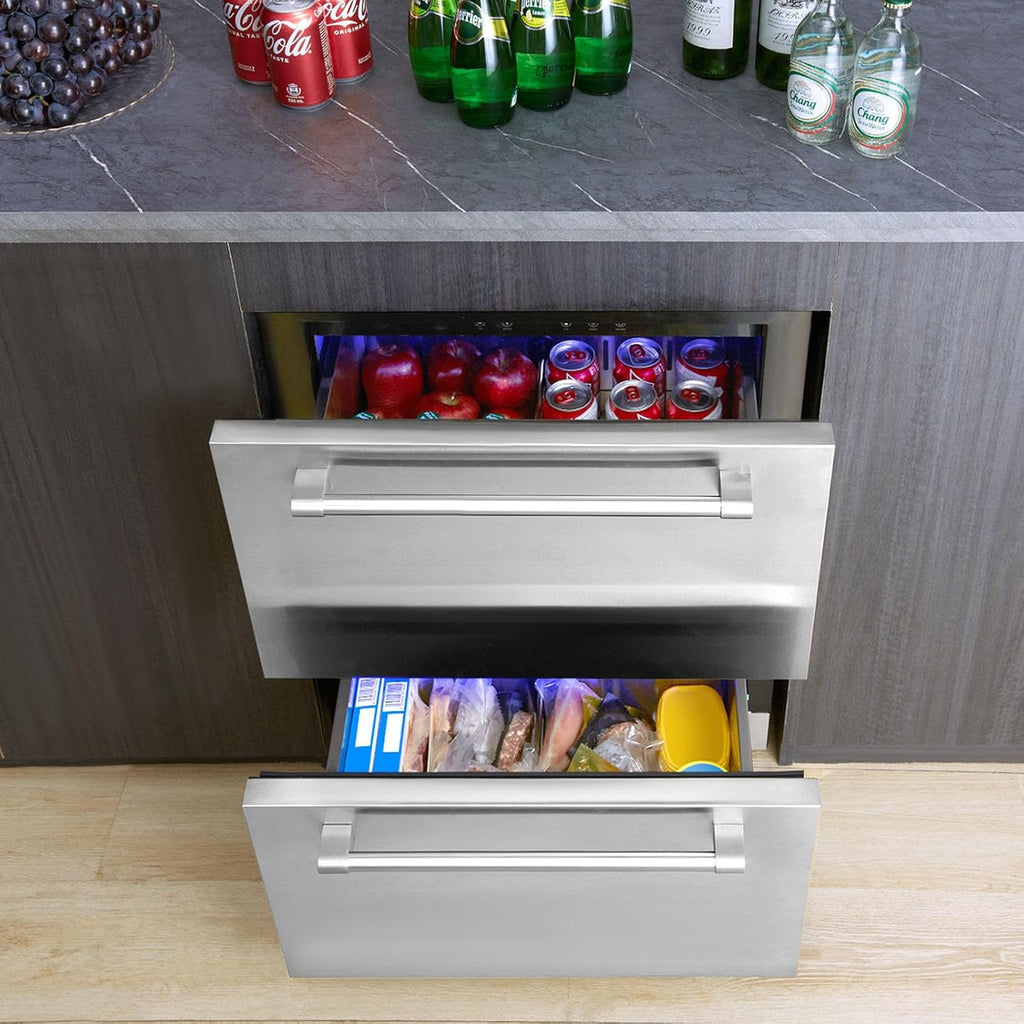 24 inch Undercounter Refrigerator, 2 Drawer, 4.87 Cu.ft. Capacity, silver U878137