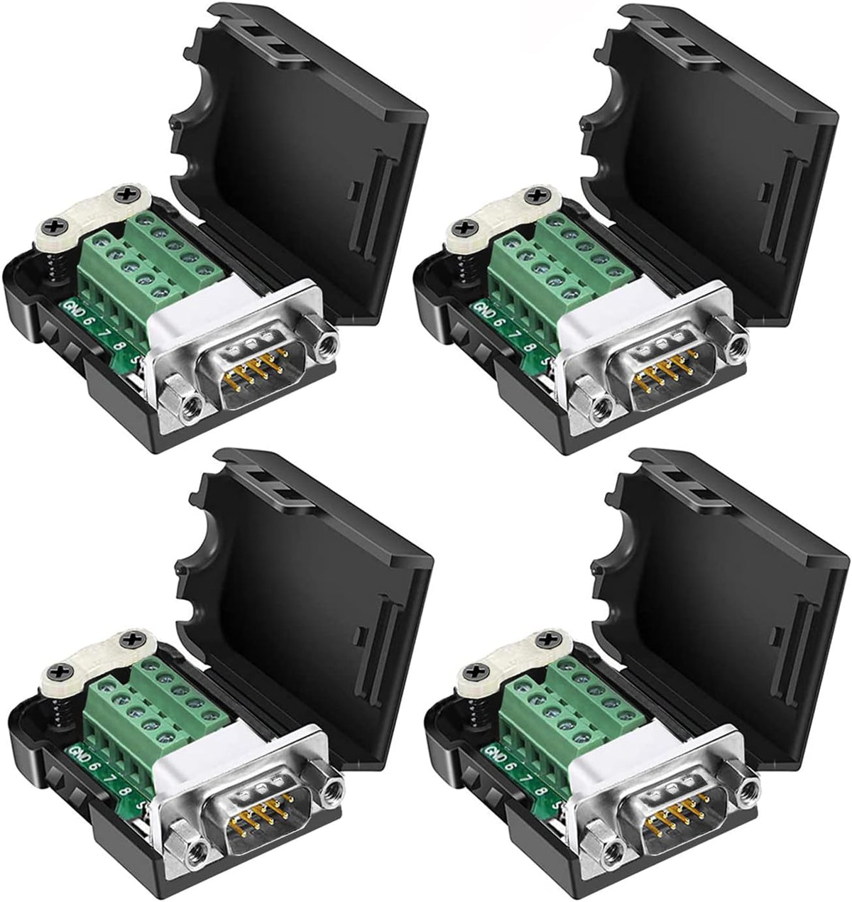 DB9 Male Solderless Adapter Connector Breakout Board with Case S7283