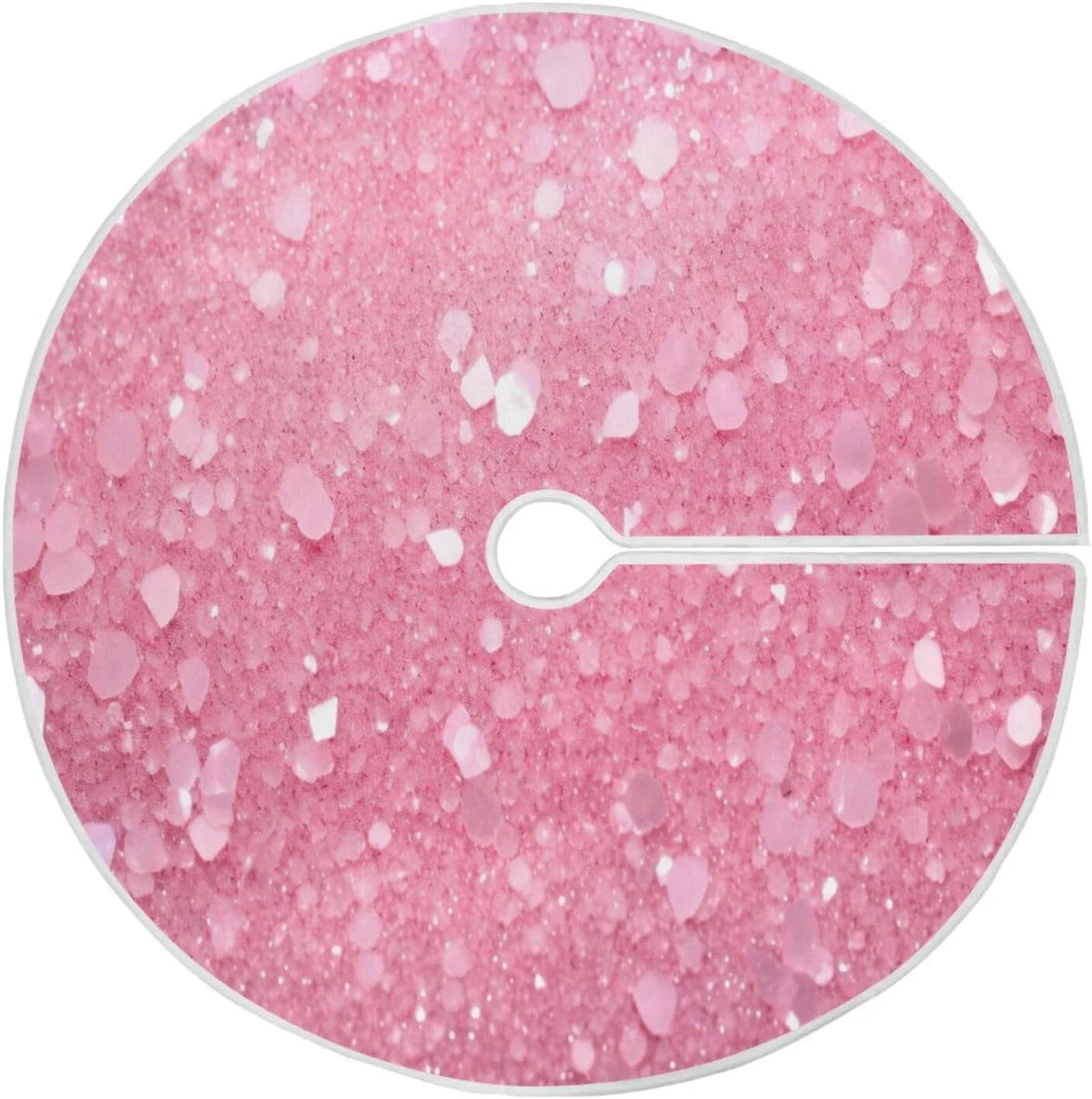 Glitter Blush Pink 47.2" Suede Christmas Tree Skirt J779458