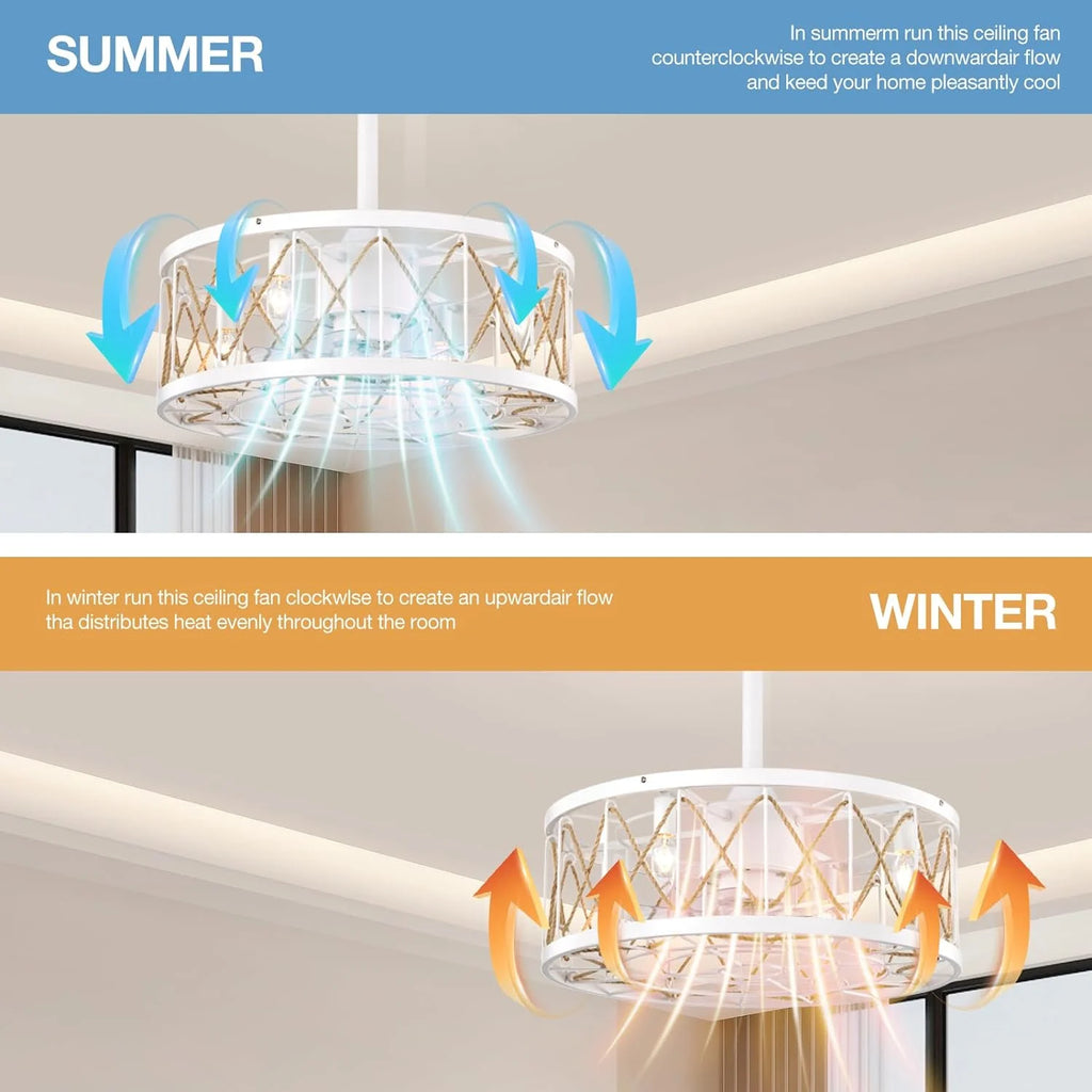 White Ceiling Fan with Lights T51803