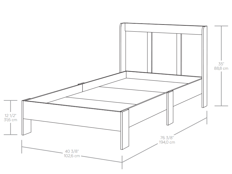 Twin Bed with Headboard Y163