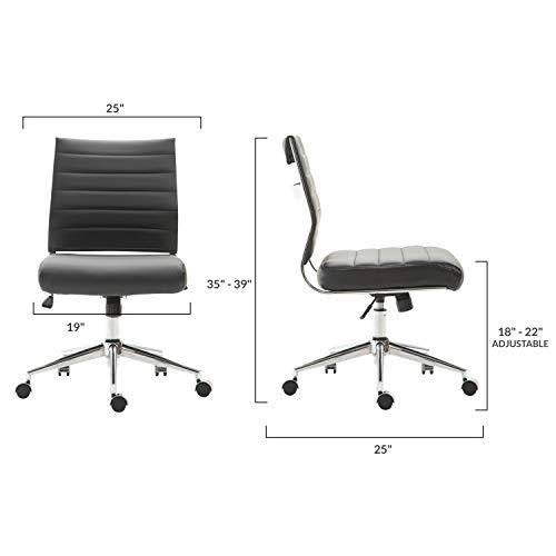 Black Vegan Leather Task Chair E16458
