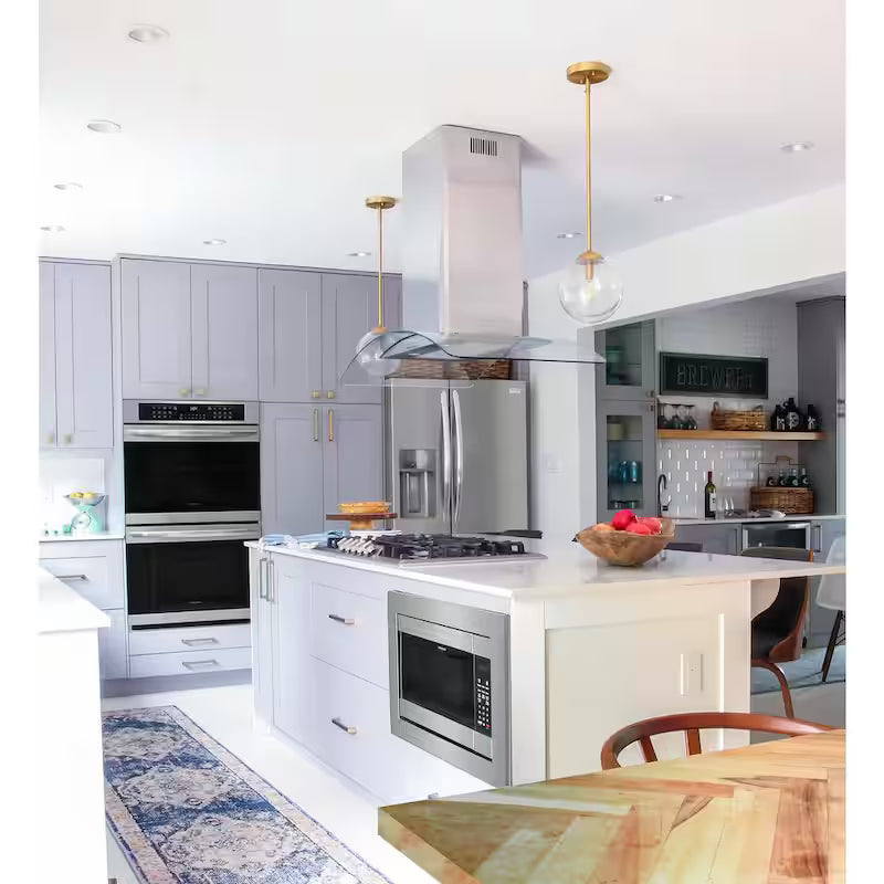 42 in. Convertible Glass Canopy Island Range Hood in Stainless Steel K6550